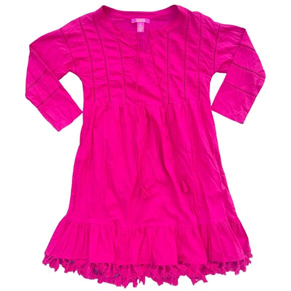 Catherine Malandrino Pink Cotton Tassel Hem Boho Dress - Size Small - Picture 2 of 9